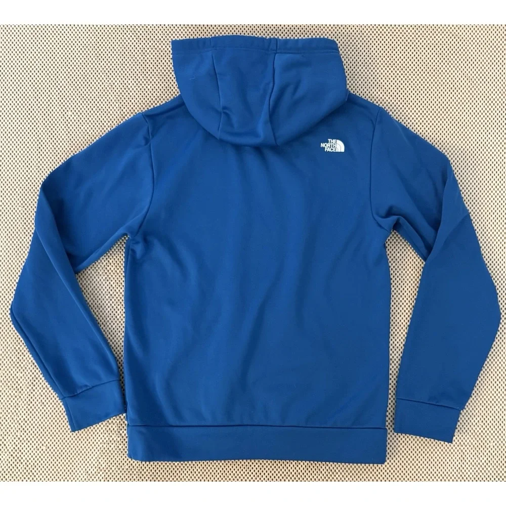 The North Face Mens Blue Graphic Print Pullover Fleece Hoodie Size Small